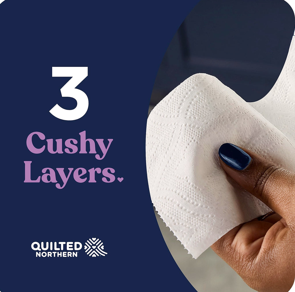 Quilted Northern Ultra Plush Toilet Paper, 6 Mega Rolls, 3-Ply Soft