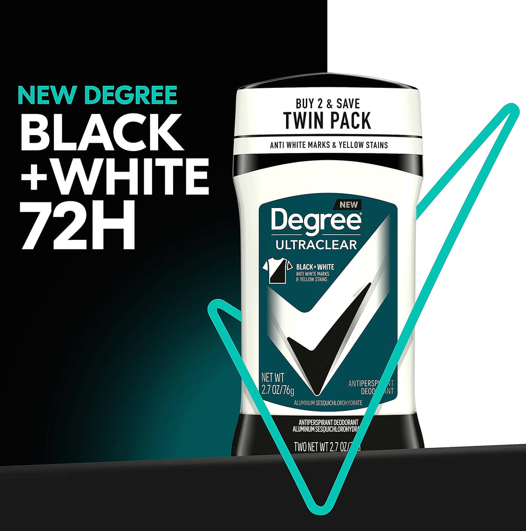 Degree Men UltraClear Black+White Antiperspirant, 72-Hour Protection, 2 Count