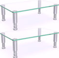 Hemudu Monitor Riser Stand 2 Pack Height Adjustable Tempered Glass