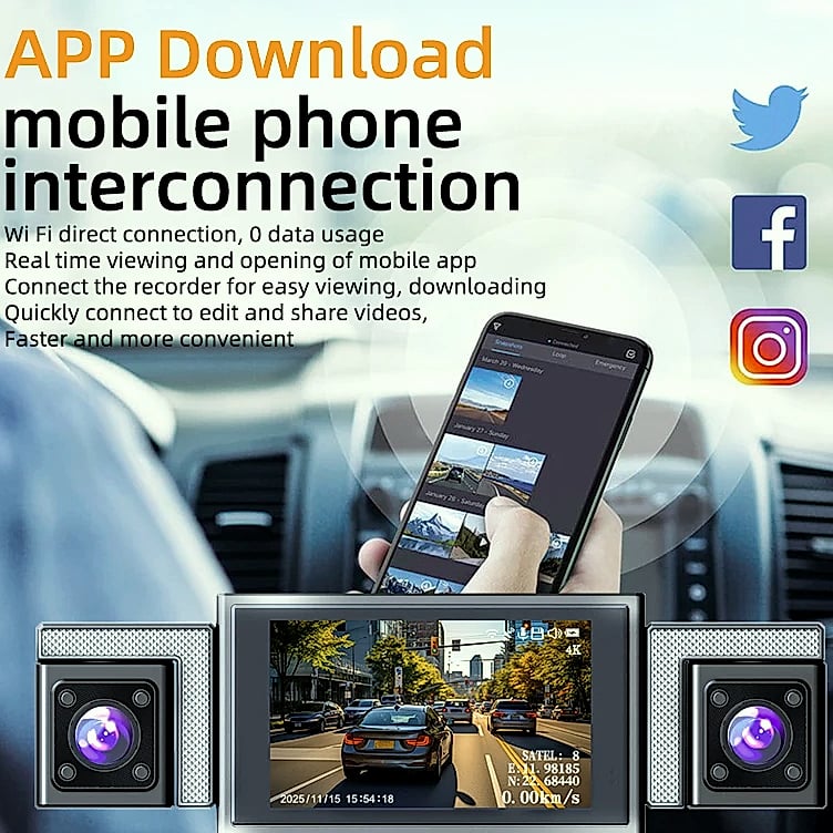 MUÜBAER G58-1 4K Dash Cam 4-Channel with GPS