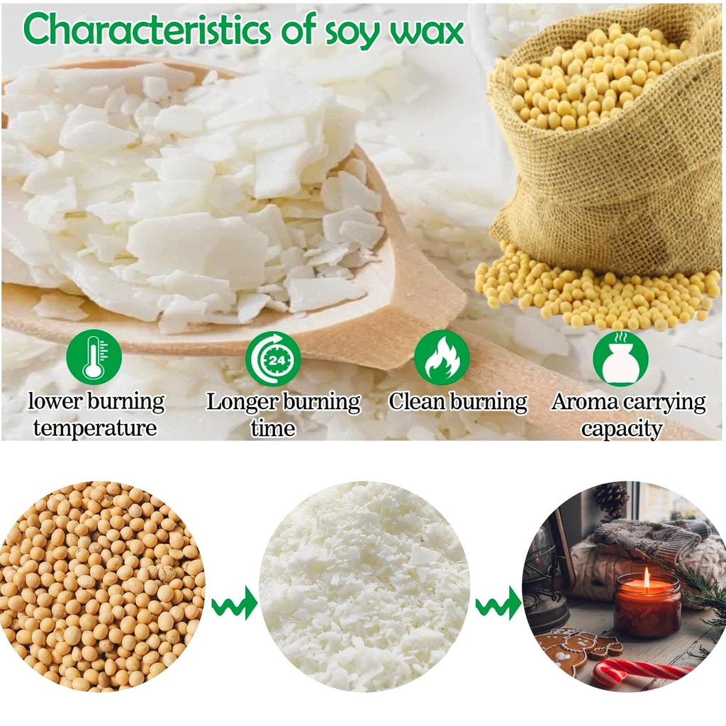AHSNYLC Nature Soy Wax Flakes - DIY Pure Candle Making Soy Wax Bulk