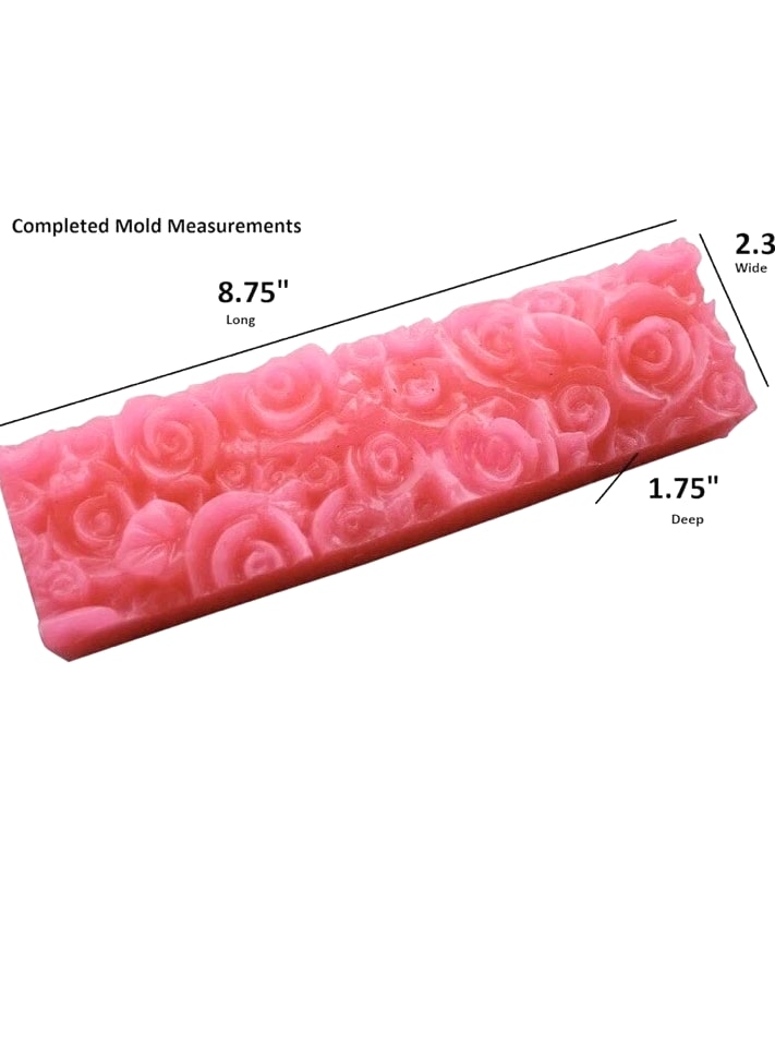 Rose Loaf Mold, 1 lb 5oz Flower Silicone Soap Molds, 3D Embossed Crafts Mold