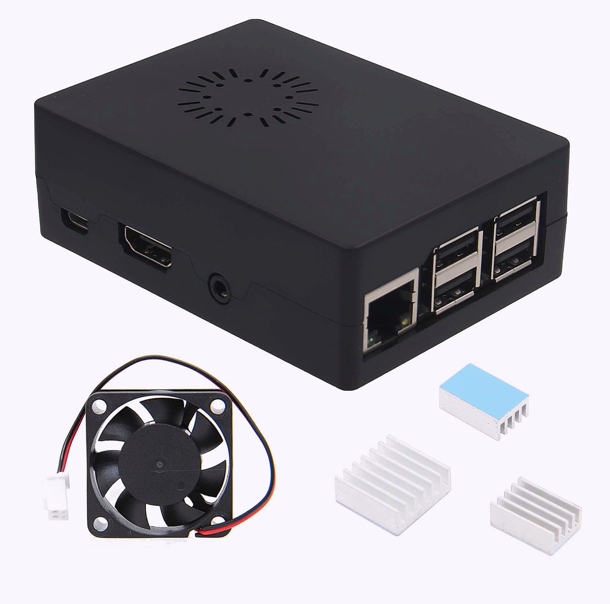 eleUniverse P363 ABS Case with Cooling Fan for Raspberry Pi 3B+