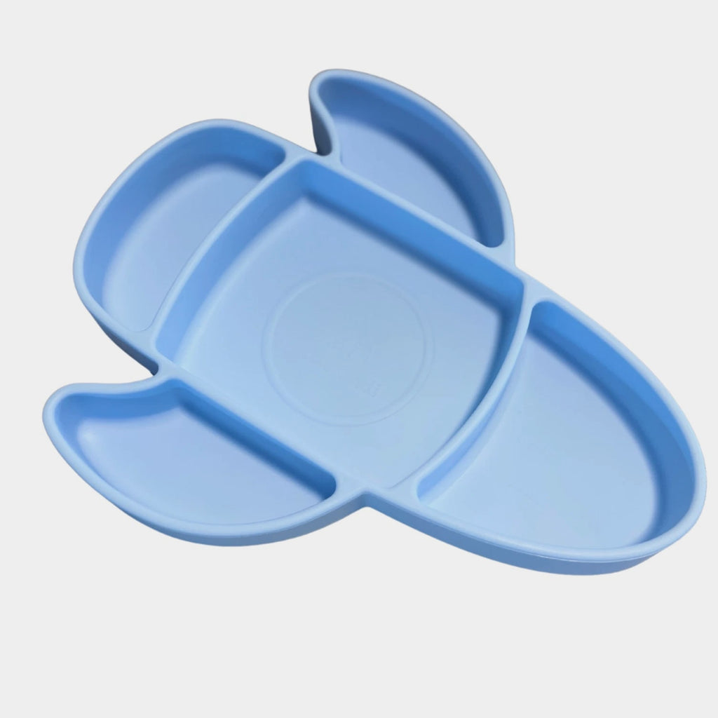 Liitle Sadi Silicone Airplane Toddler Plate, BPA-Free, Baby Plate, Baby Dish.