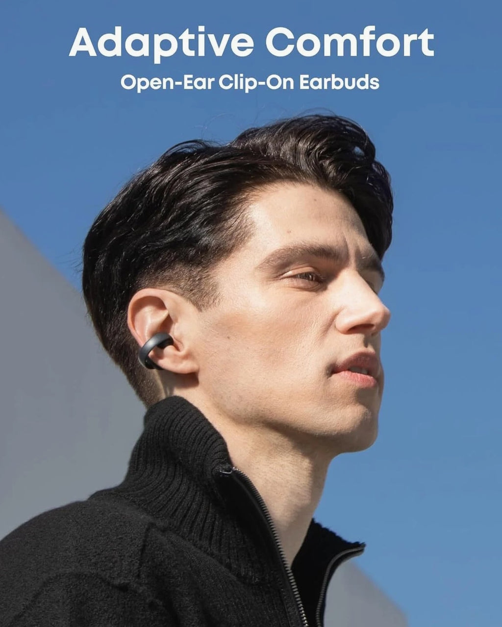Soundcore AeroClip Open-Ear Earbuds Clip-On Headphones 4 Mic AI-Boost Clear Call