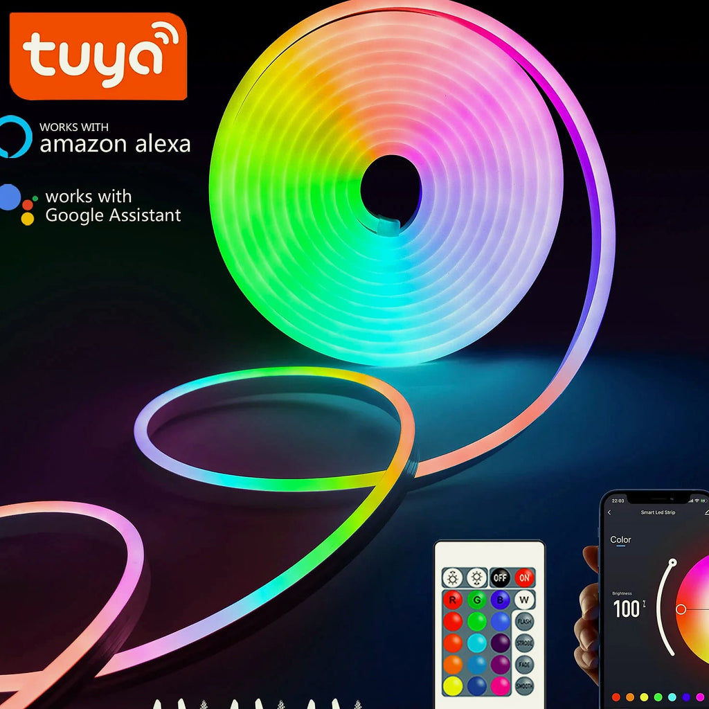 Adiodo RGB Neon LED Strip IP65 Waterproof USB Remote Control