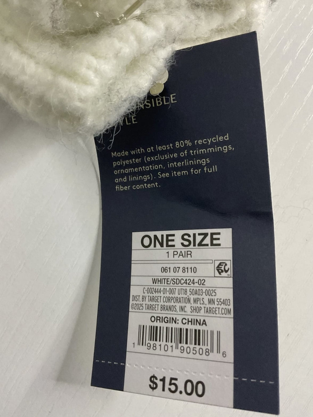 Universal Thread Women's Knit Mittens Winter Gloves and Black Scarf