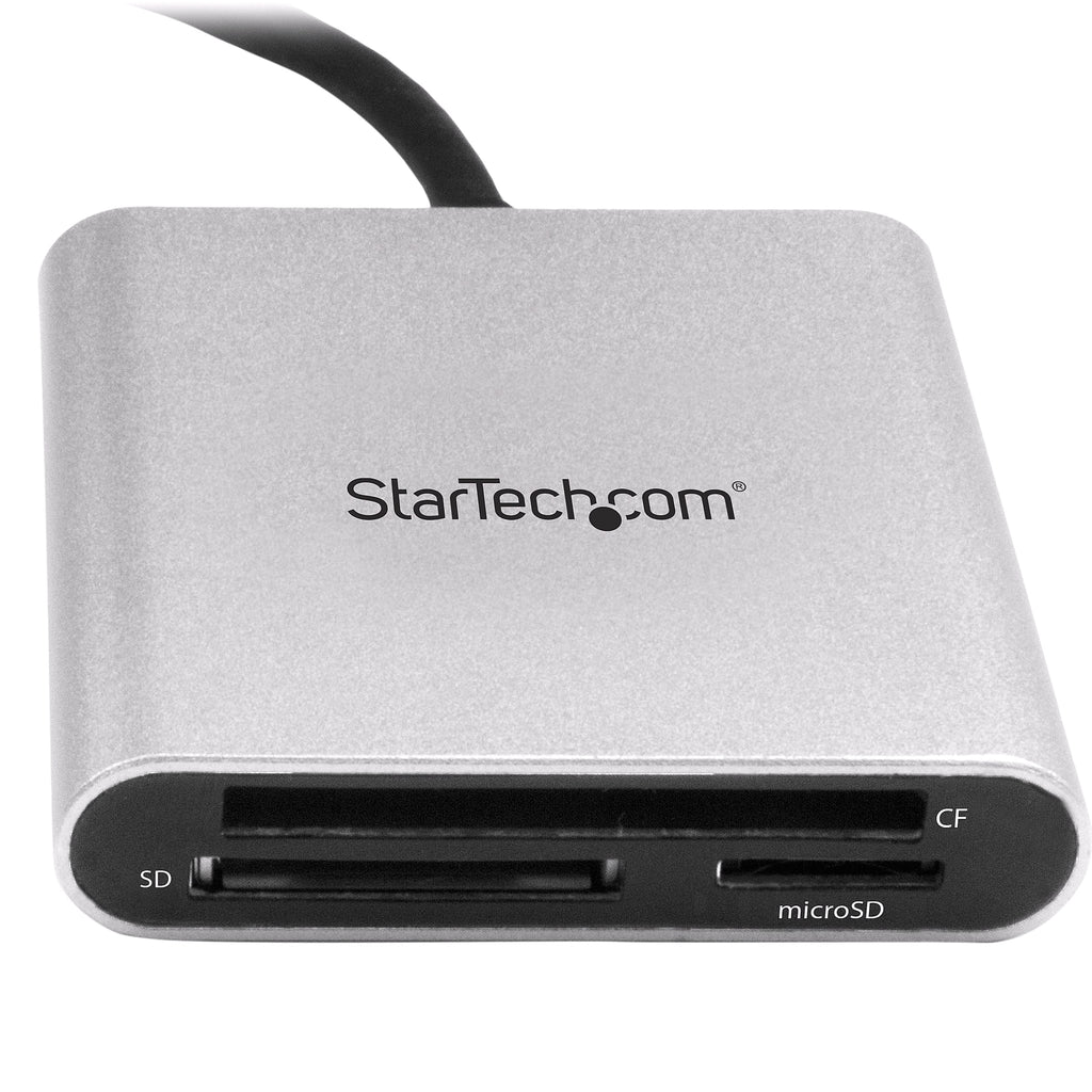 StarTech.com USB 3.0 Flash Memory Multi-Card Reader/Writer with USB-C - SD microSD and CompactFlash Card Reader w/ Integrated USB-C Cable (FCREADU3C)