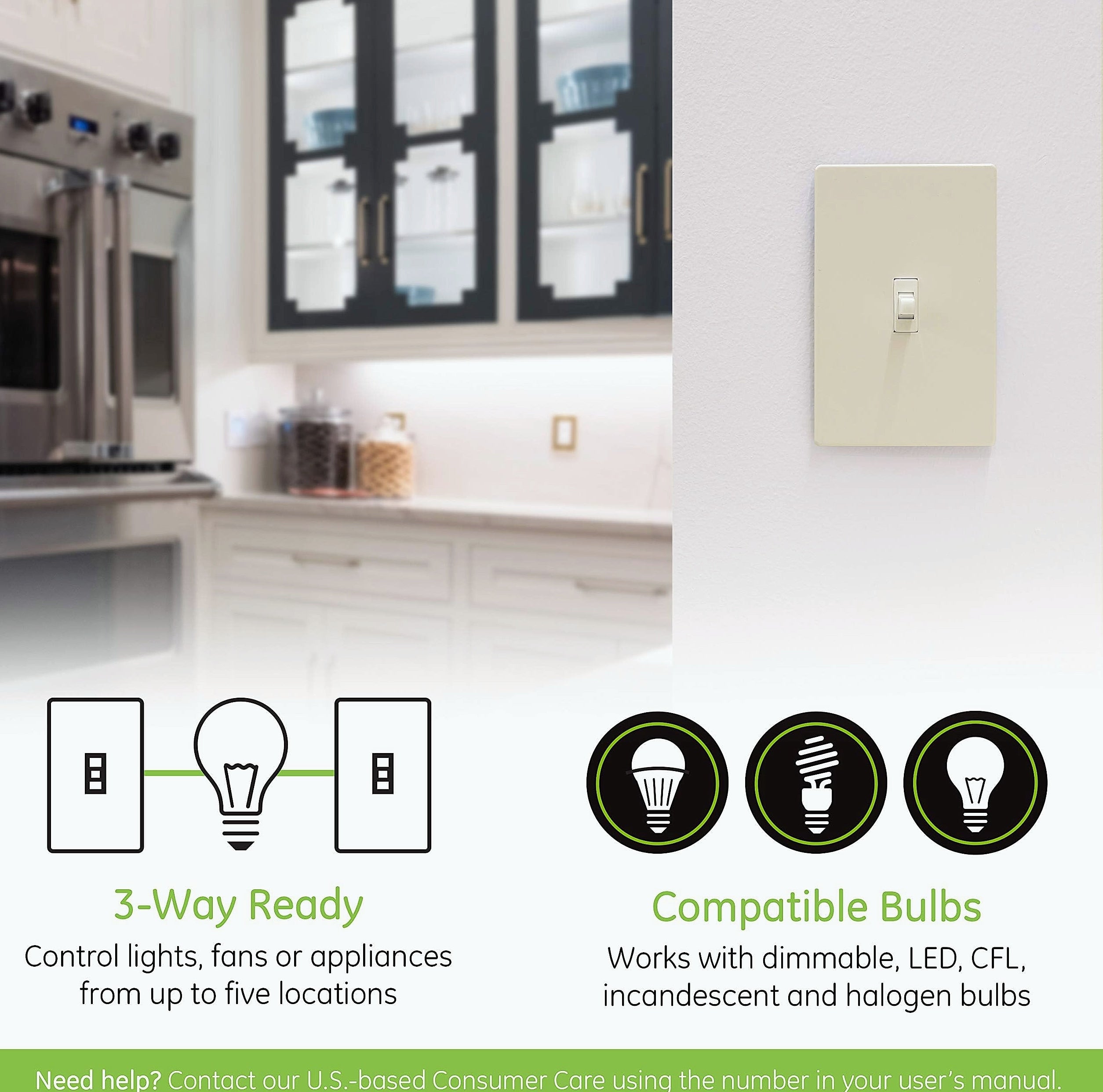 Enbrighten Z-Wave Plus Smart Light Switch 3-Way Ready 2 Pack