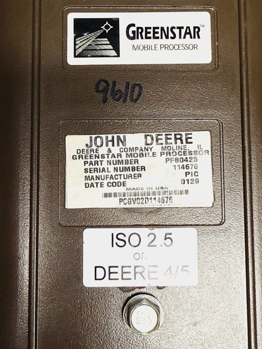 John Deere Greenstar Mobile Processor PF80425 Brown Box