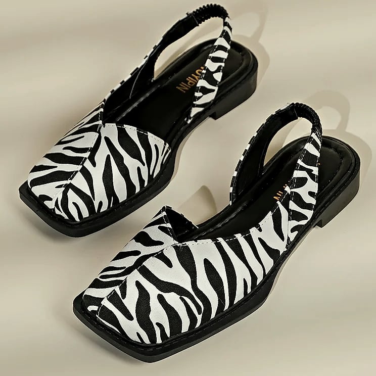 NAZSQ Leather Square Toe Sandals for Women