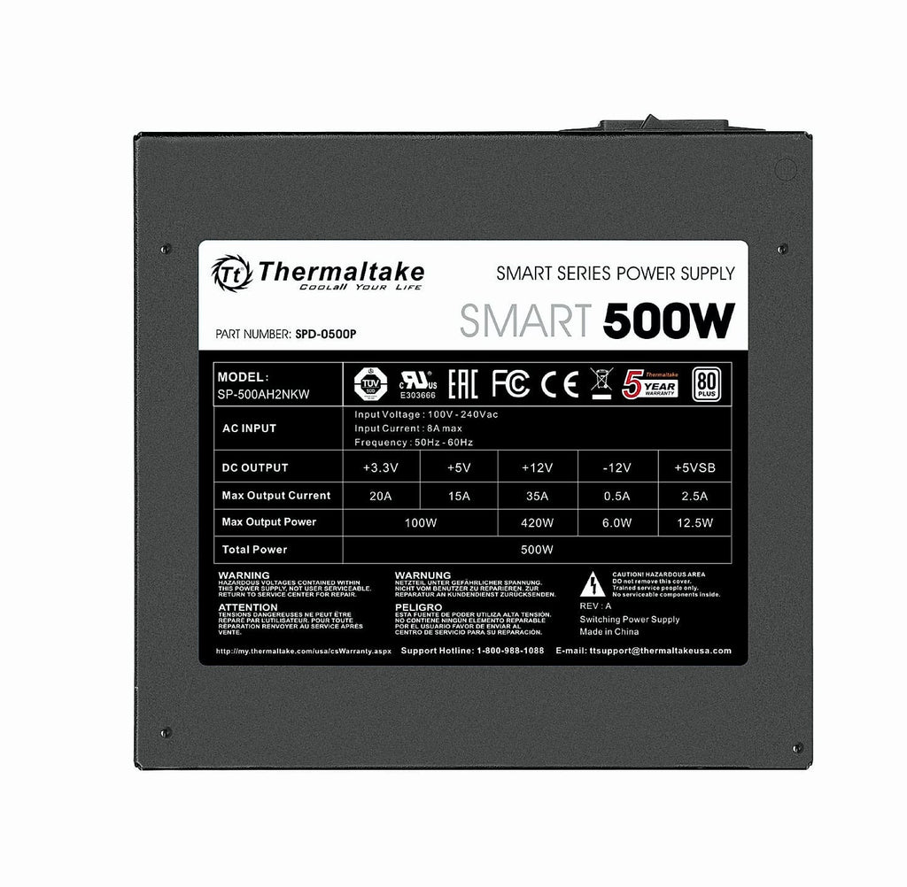 Thermaltake Smart 500W 80+ White PSU with 120mm Fan