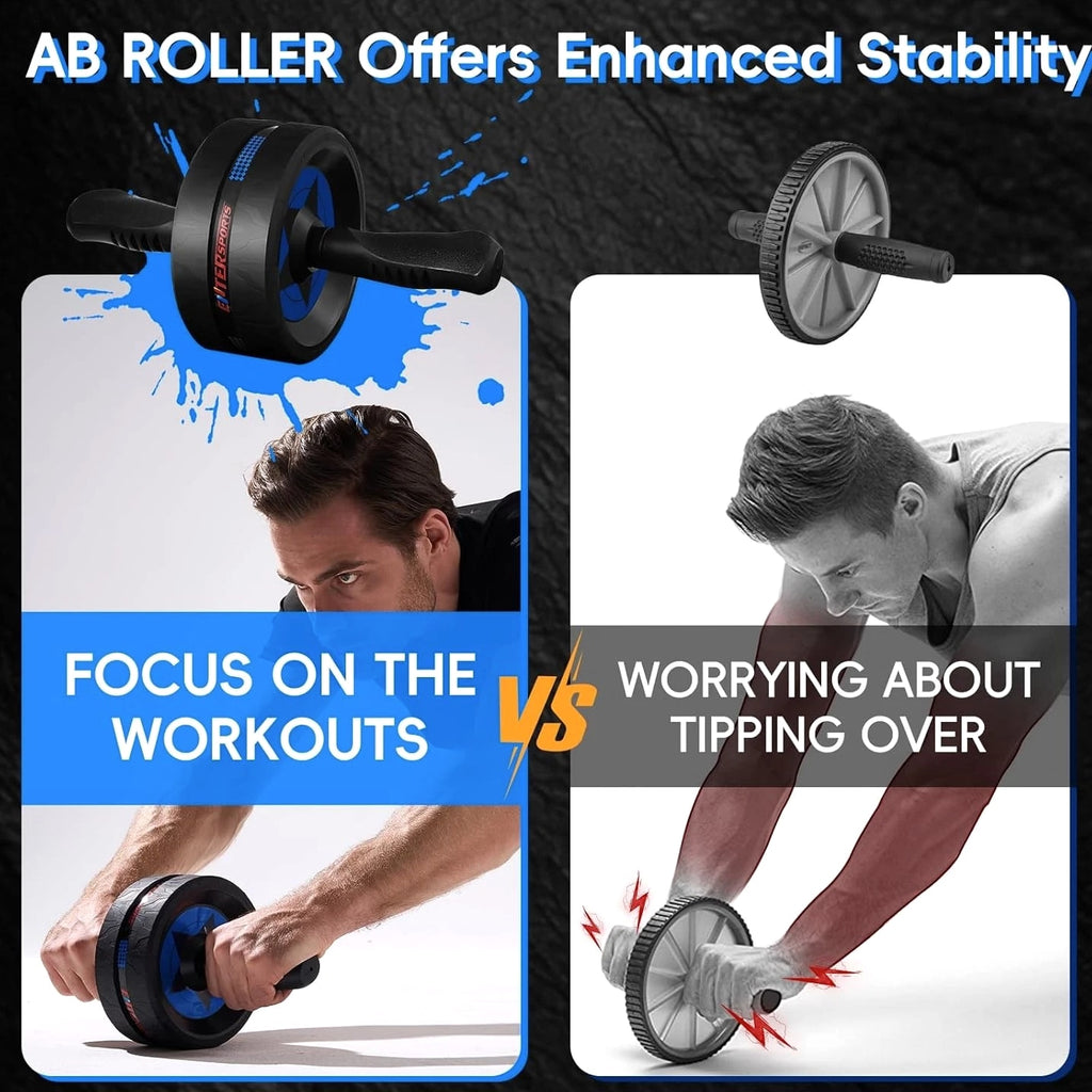 Ab Roller Wheel for Abs Workout - Abdominal Exercise Equipment with 2 Knee Pads