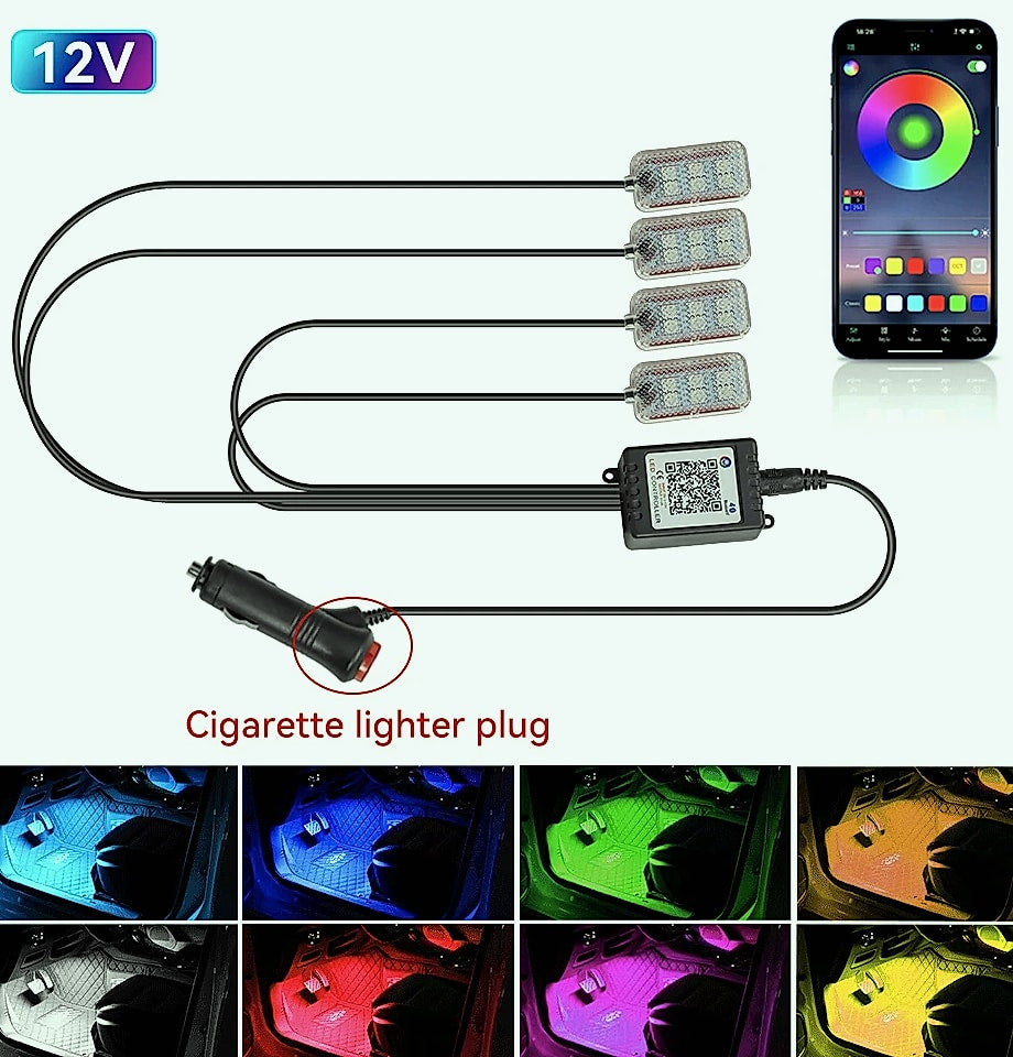 WUMFIRE Car Interior LED Ambient Lighting Kit with Remote Control