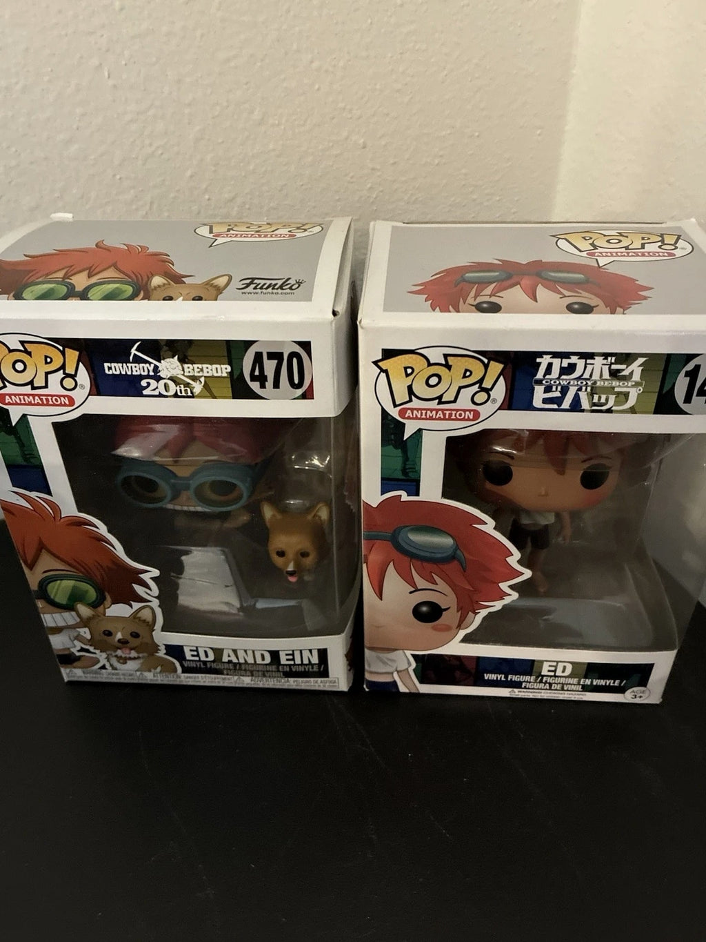 Funko Pop! Animation Cowboy Bebop Ed #148 & Ed and Ein #470 Vinyl Boxed Figures