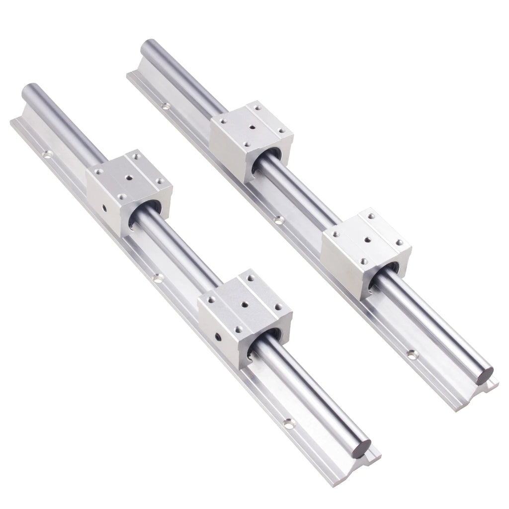 2Pcs SBR12/16/20 Linear Rail Shaft 300mm~1500mm+4 Pcs SBR12/16/20 Bearing Block