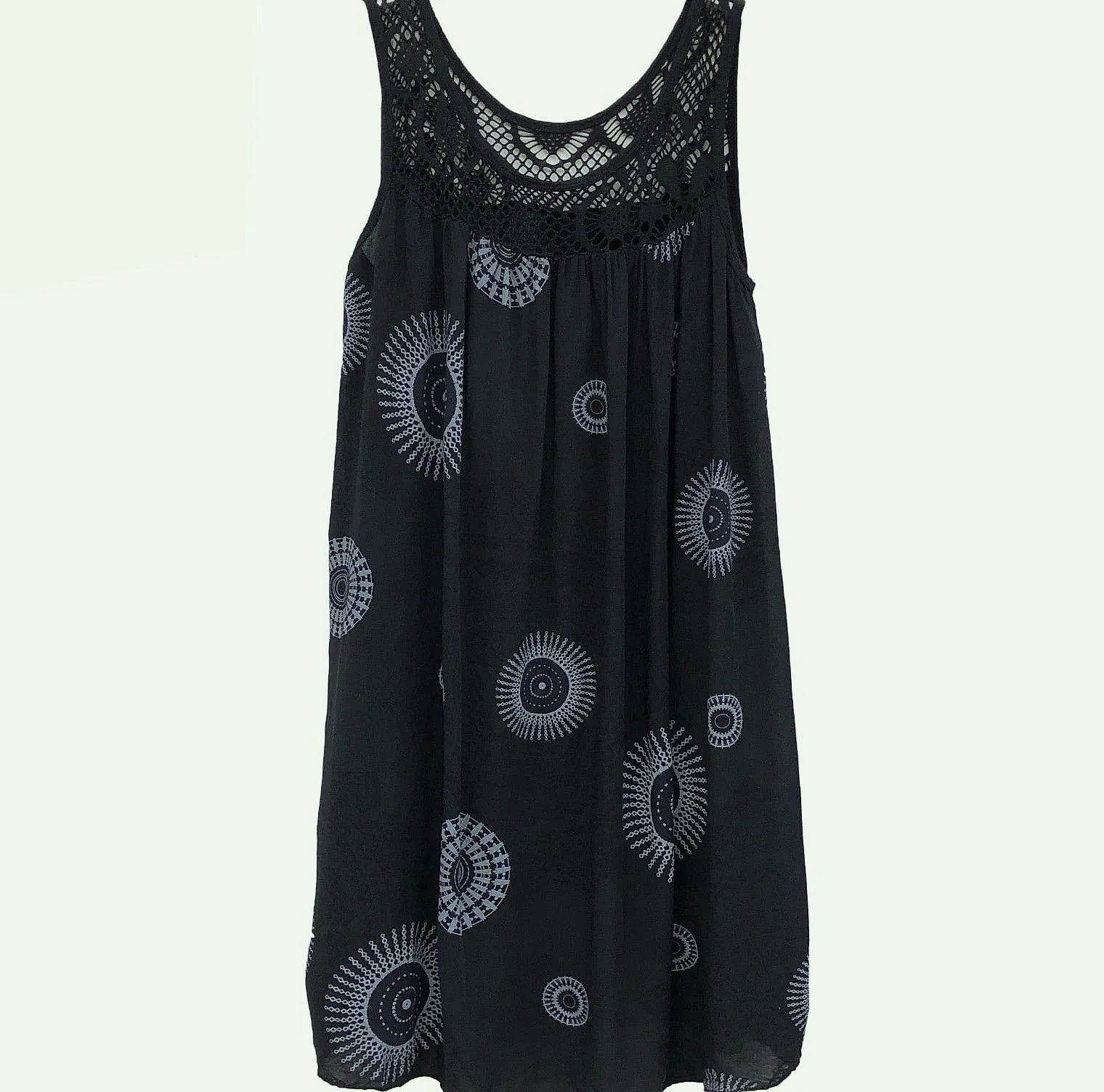 Women's Sleeveless Lace Print Camisole Summer Dress