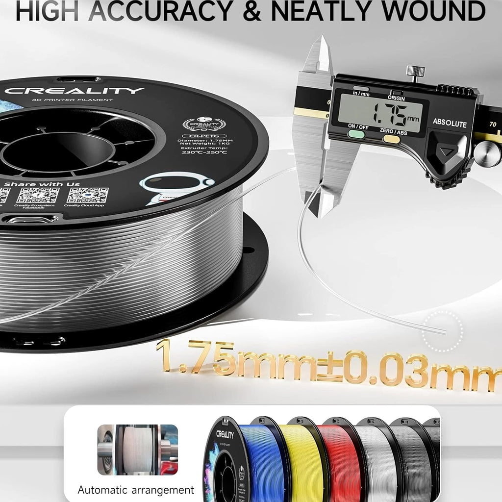 Creality 1.75mm PETG Filament 4KG High Precision, No Clogging, Eco-Friendly