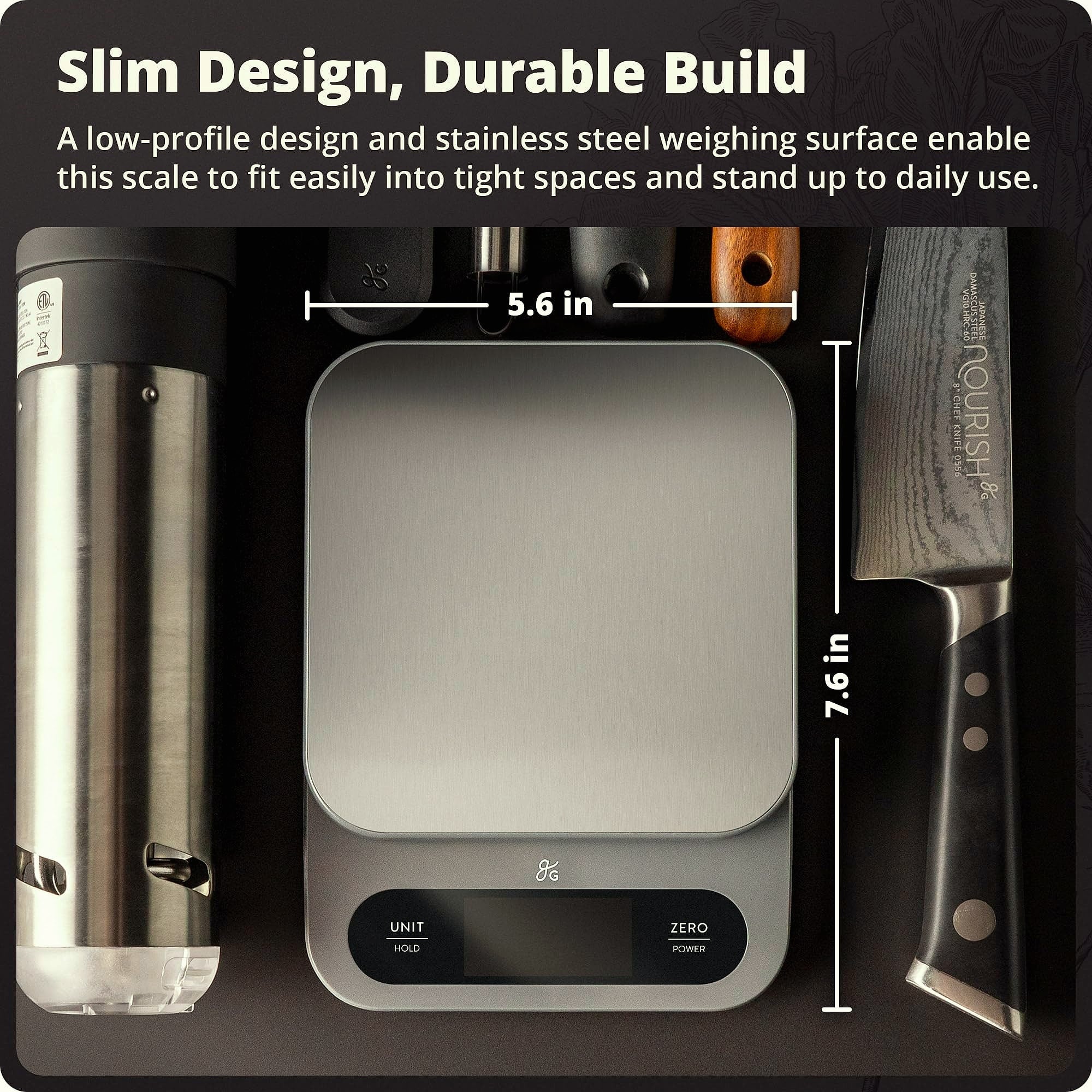 Greater Goods Digital Food Scale, 10kg Capacity for Baking
