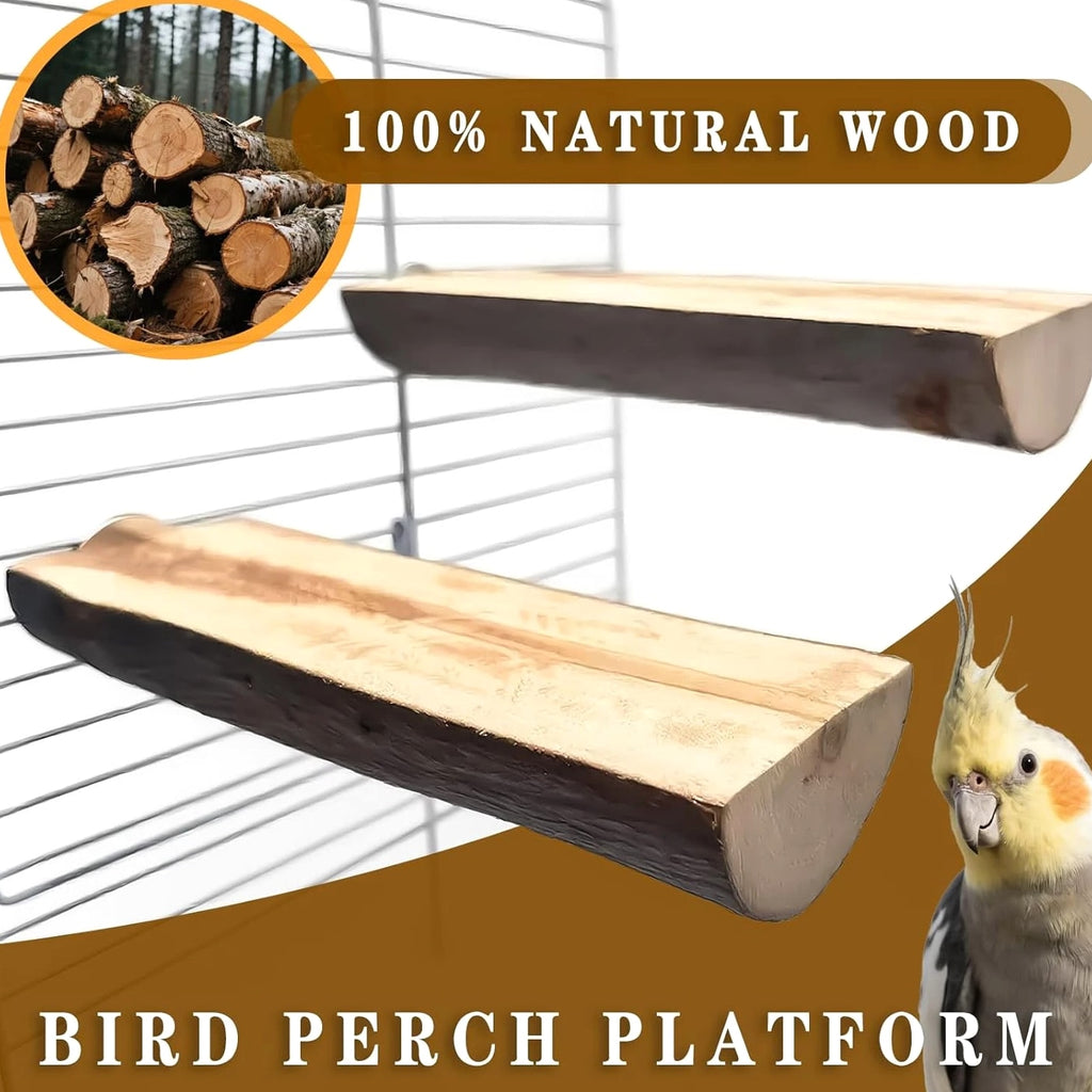5Pcs Natural Wooden Bird Perch Set – Parrot Perch Toys, Bird Cage Perches, Cage
