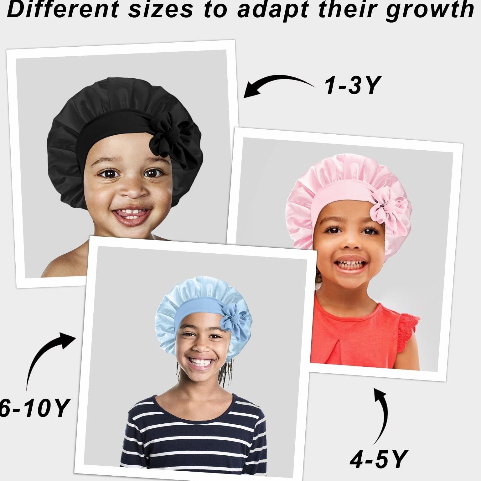 3 Pcs Kids Satin Bonnet for Sleeping - Baby Silk Bonnet for Sleep, Kids Hair B...