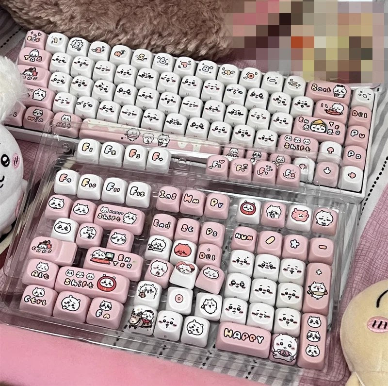 Cartoon Chiikawa Keycaps 131 Keys PBT Key Cap for Mechanical Keyboard Full Set