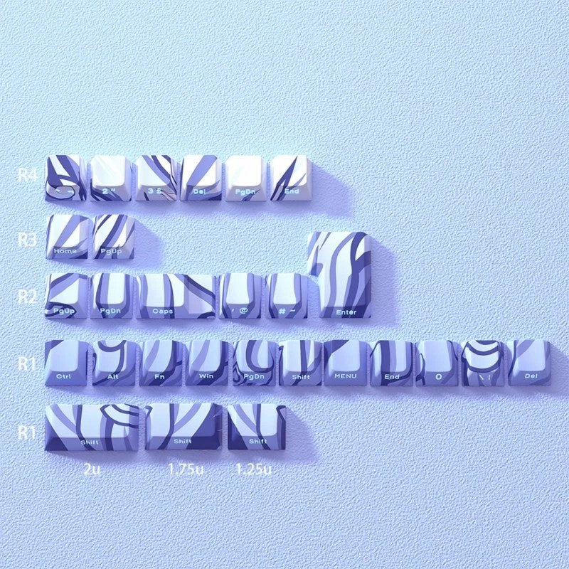 Translucent Side Printed Keycap Set For 136Keys Mechanical Keyboard Keycaps
