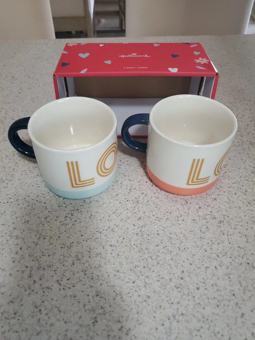 Set of 2 Hallmark Love You & Love You More Mug Pair Couples Cup New In Box