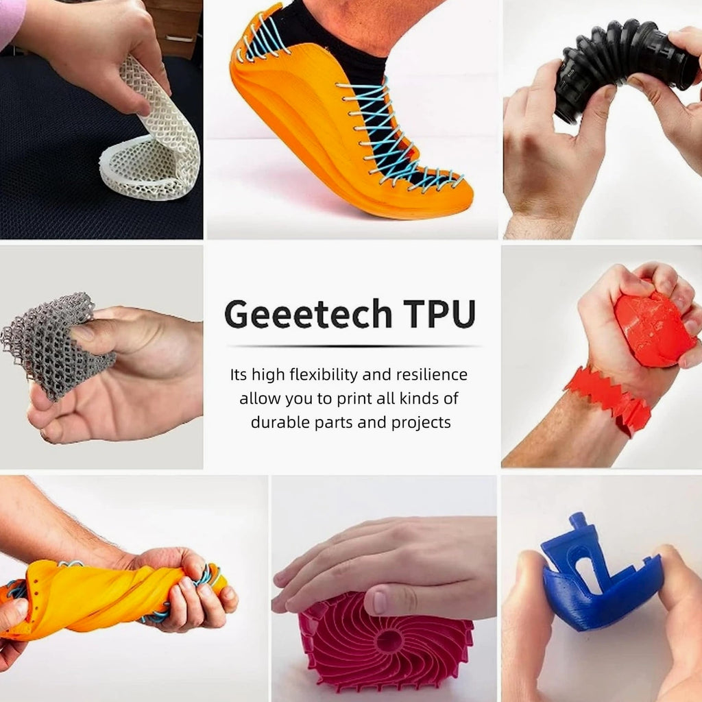 Geeetech TPU Filament 1.75mm, Shore 95A Flexible 3D TPU, Clear Yellow