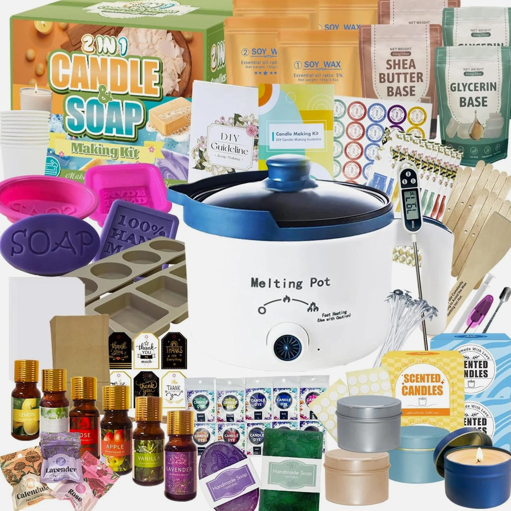 2-In-1 Candle & Soap Making Kit for Beginners, Complete All-in-One DIY Craft Kit
