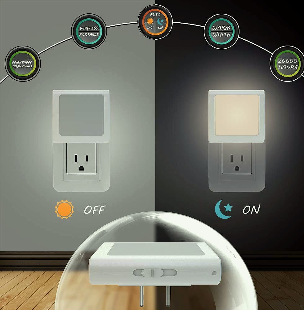 MAZ-TEK Plug-in LED Night Light with Auto Dusk to Dawn Sensor