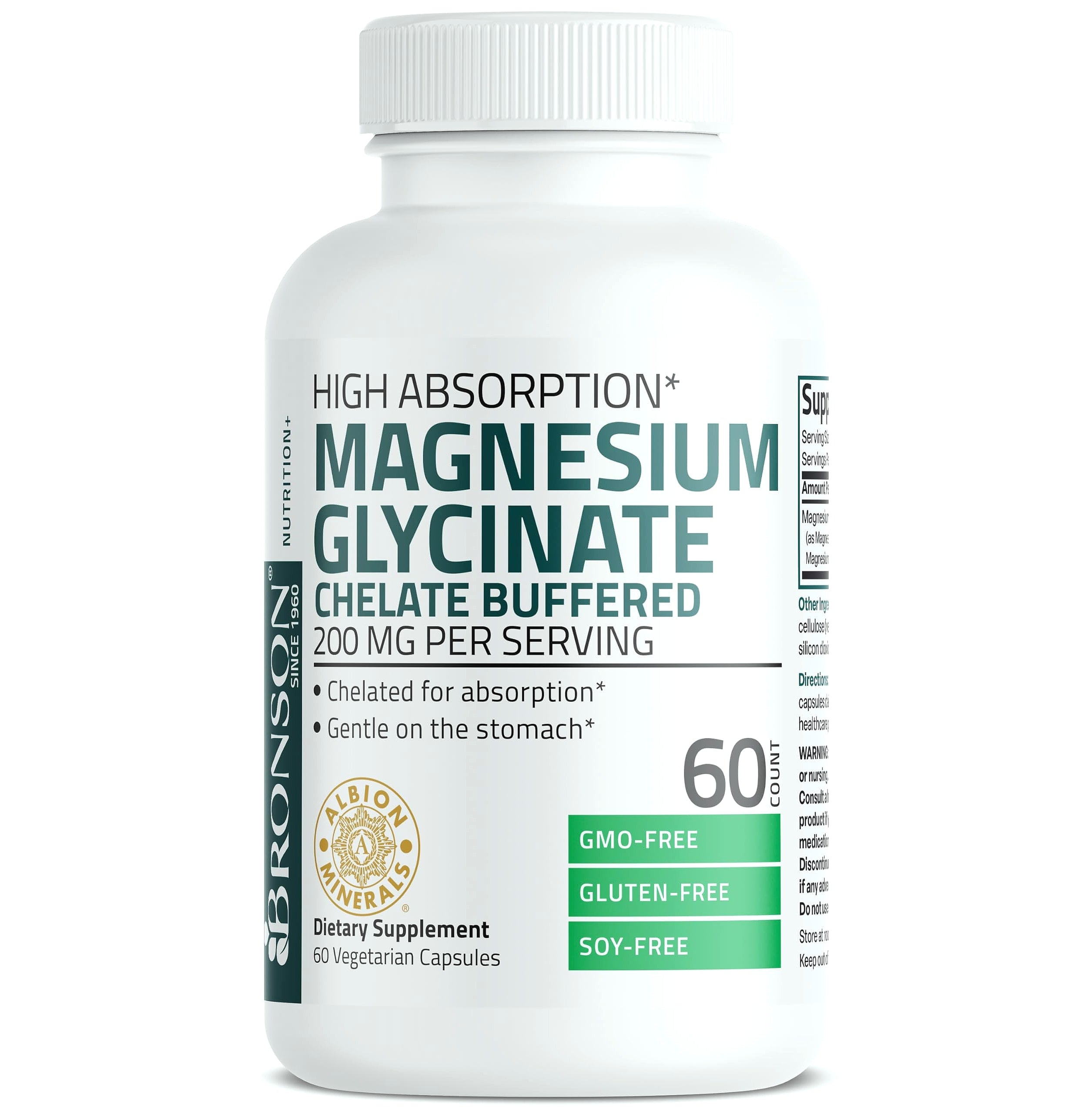Bronson Magnesium Glycinate 200mg Chelated Capsules