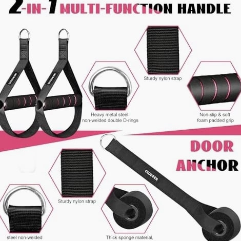 Pilates Bar Kit with Resistance Bands for Working Out, Pilates Equipment Pink