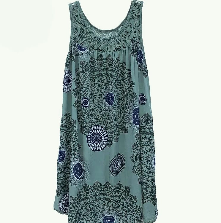 Women's Sleeveless Lace Print Camisole Summer Dress