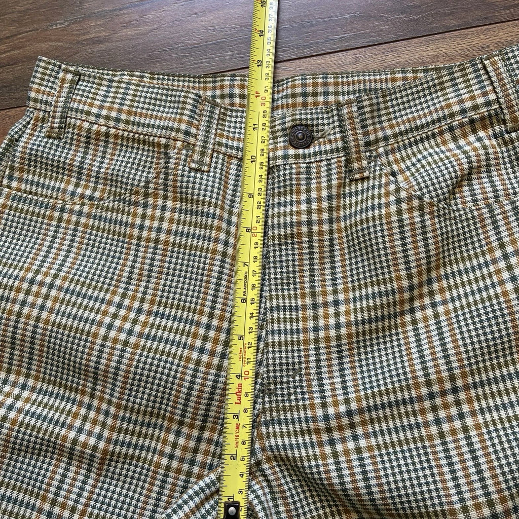 Vintage Levi's Big E Plaid Pants 60s MOD Sta-Prest Black Label Gold 30x31.5