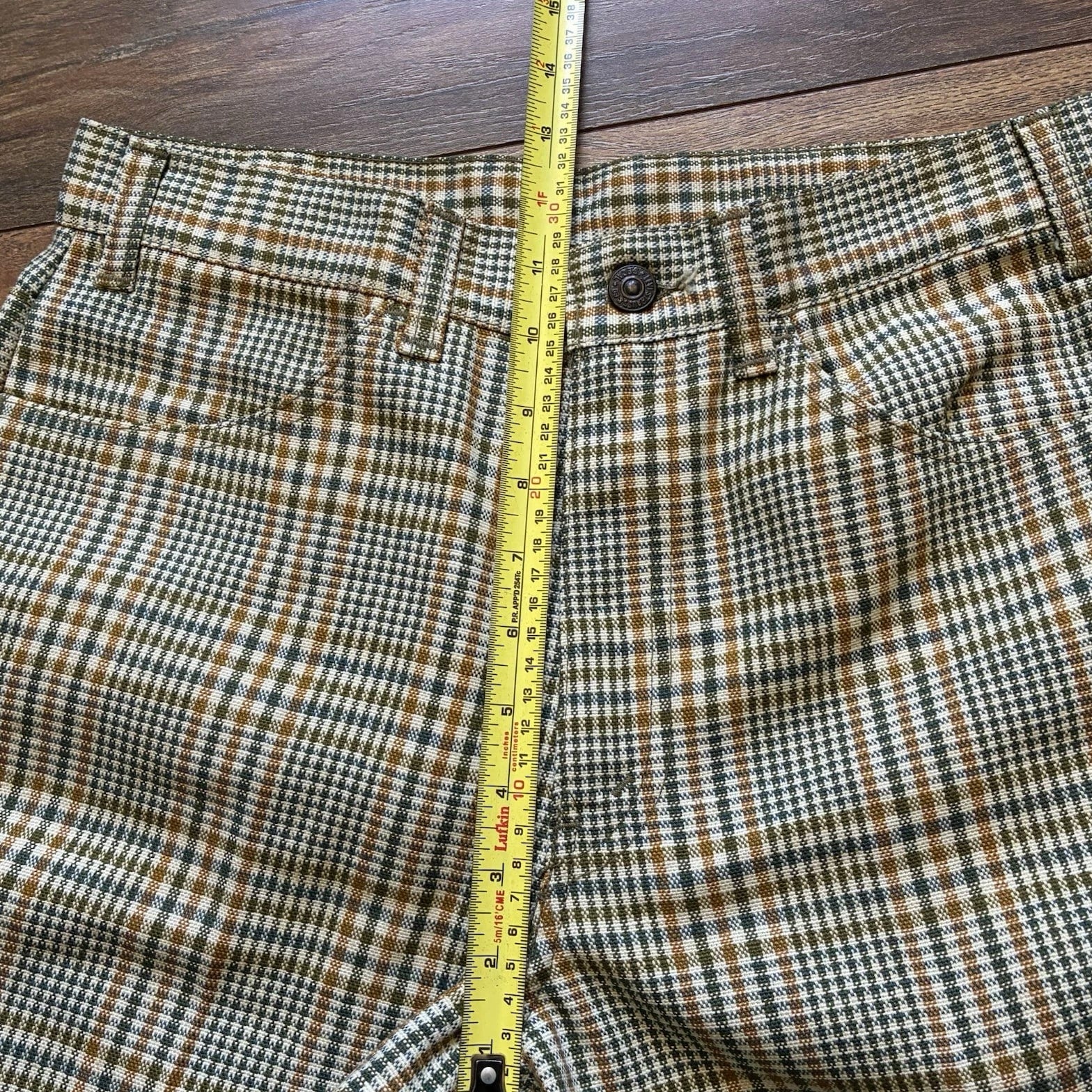 Vintage Levi's Big E Plaid Pants 60s MOD Sta-Prest Black Label Gold 30x31.5