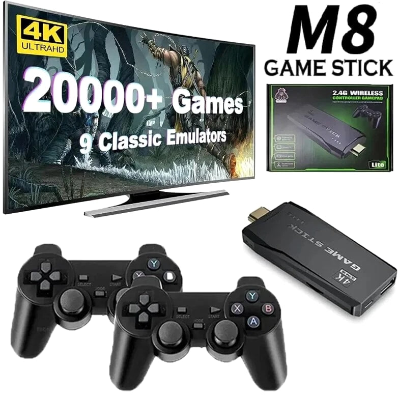 Video Game Console Built-In 20000 Games Wireless Controller TV Game Stick 4K HD