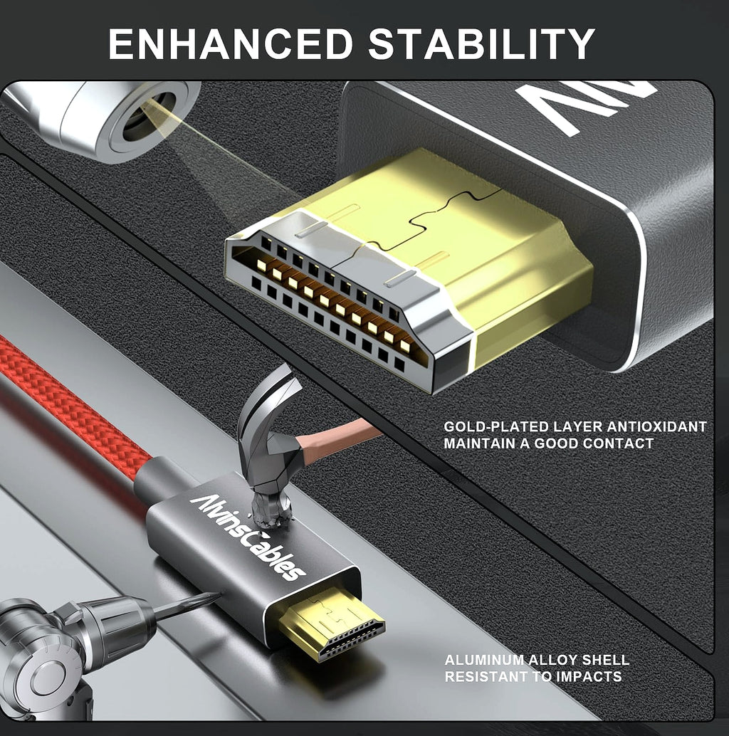 Alvin's Cables 8K Micro-HDMI to HDMI Coiled Cable for Cameras