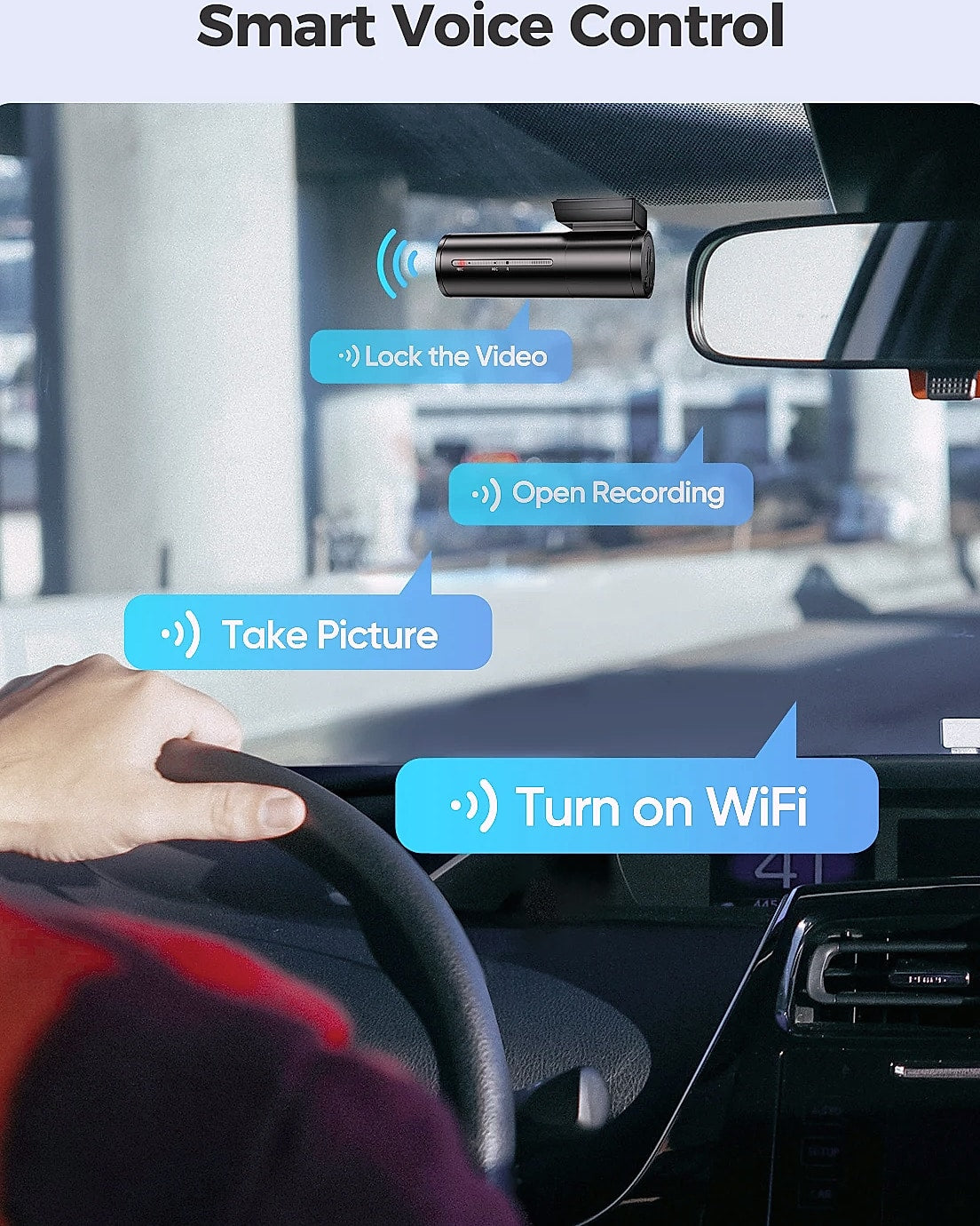 AZDOME 1296P WiFi Dash Cam with Night Vision and G-Sensor