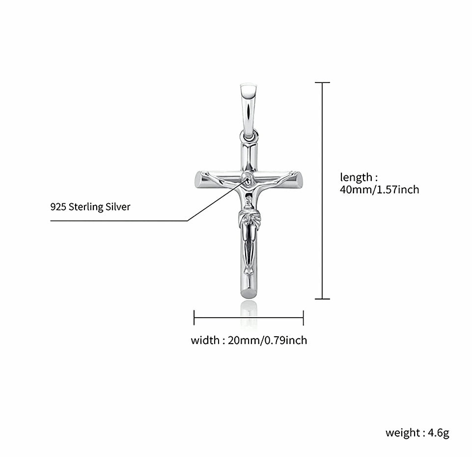 TOPGRILLZ 925 Sterling Silver Jesus Cross Pendant