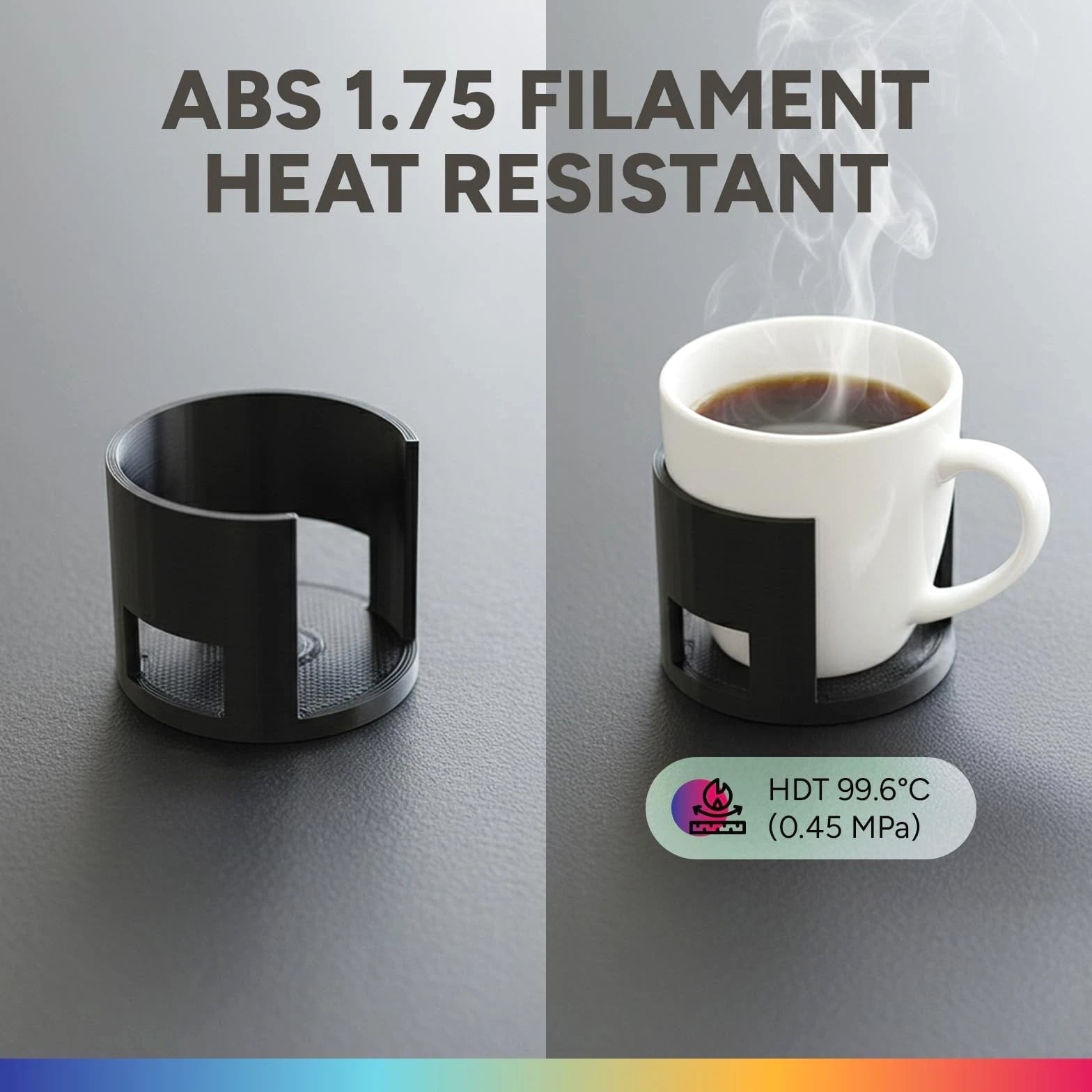 ABS Filament High Strength & Heat-Resistant 3D Printer Diamond Gray 1.75mm