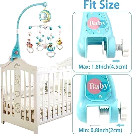 Mobile Baby Rattle Toy Cot Musical Light Bed Bell Kid Hanging Crib Nursery Gift