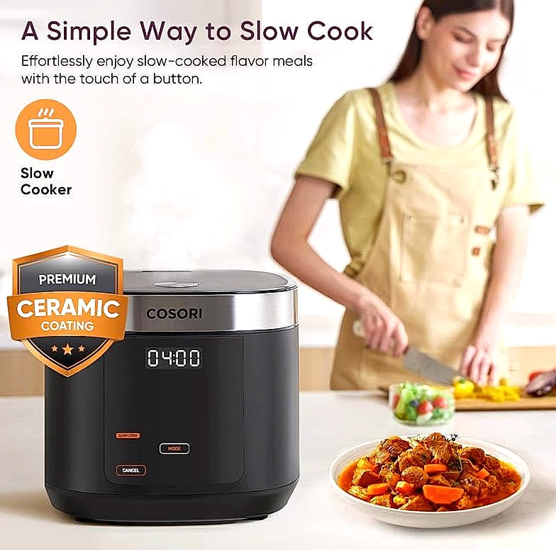 Cosori 10 Cup Rice Cooker with 18 Functions and Fuzzy Logic
