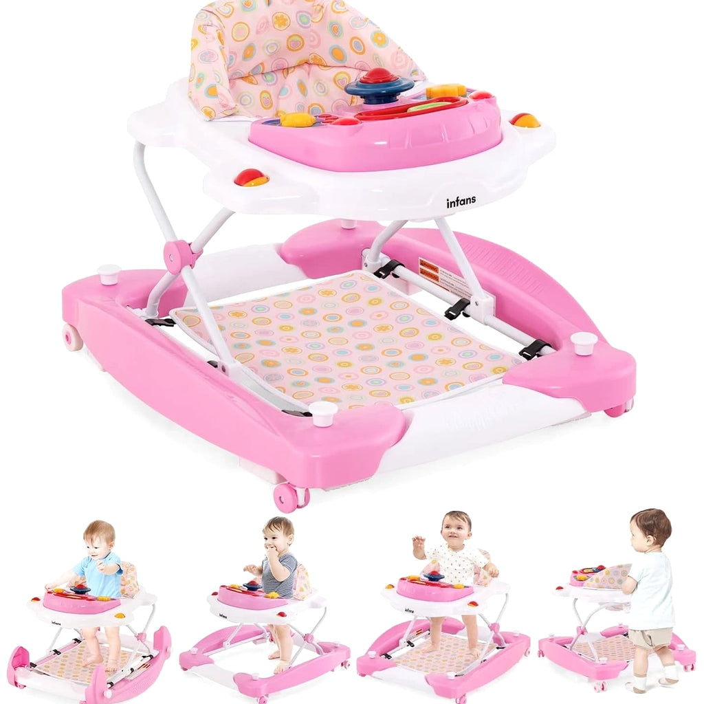 Baby Walker, 5 in 1 behind Walker Learning Seated Rocker Bouncer with Removable