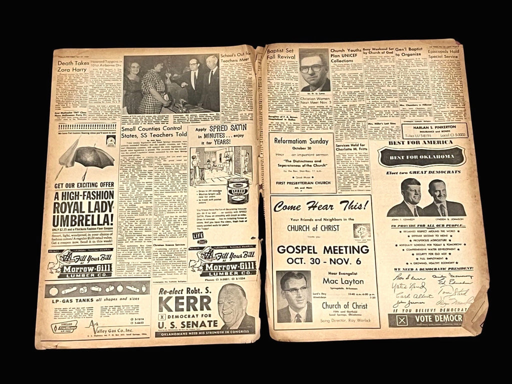 Vintage Newspaper The Times Sand Springs OK Antique Advertisements 1960