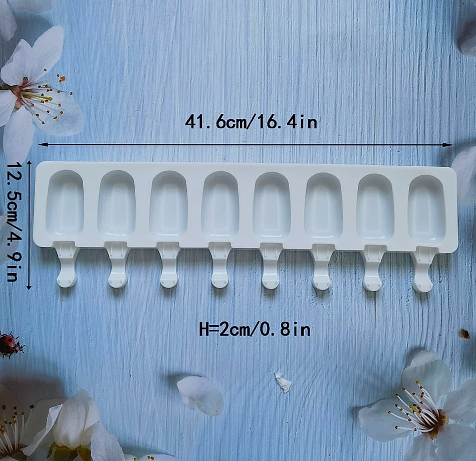 8-Hole Silicone Popsicle Mold for Homemade Ice Cream and Fruit Juice