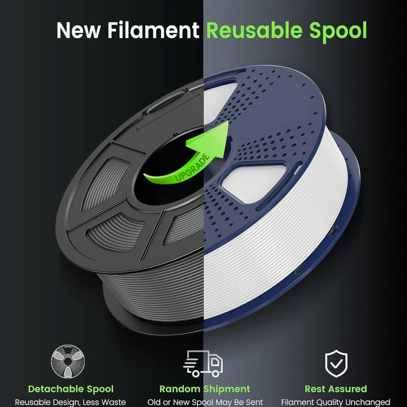 Versatile 1.75mm Black PLA Filament - Premium Printing with No Clogs or Bubbles