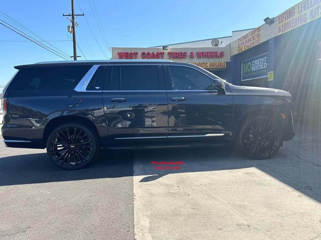 26'' inch Escalade Wheels fit Silverado Yukon Tahoe Gloss Black with Tires New