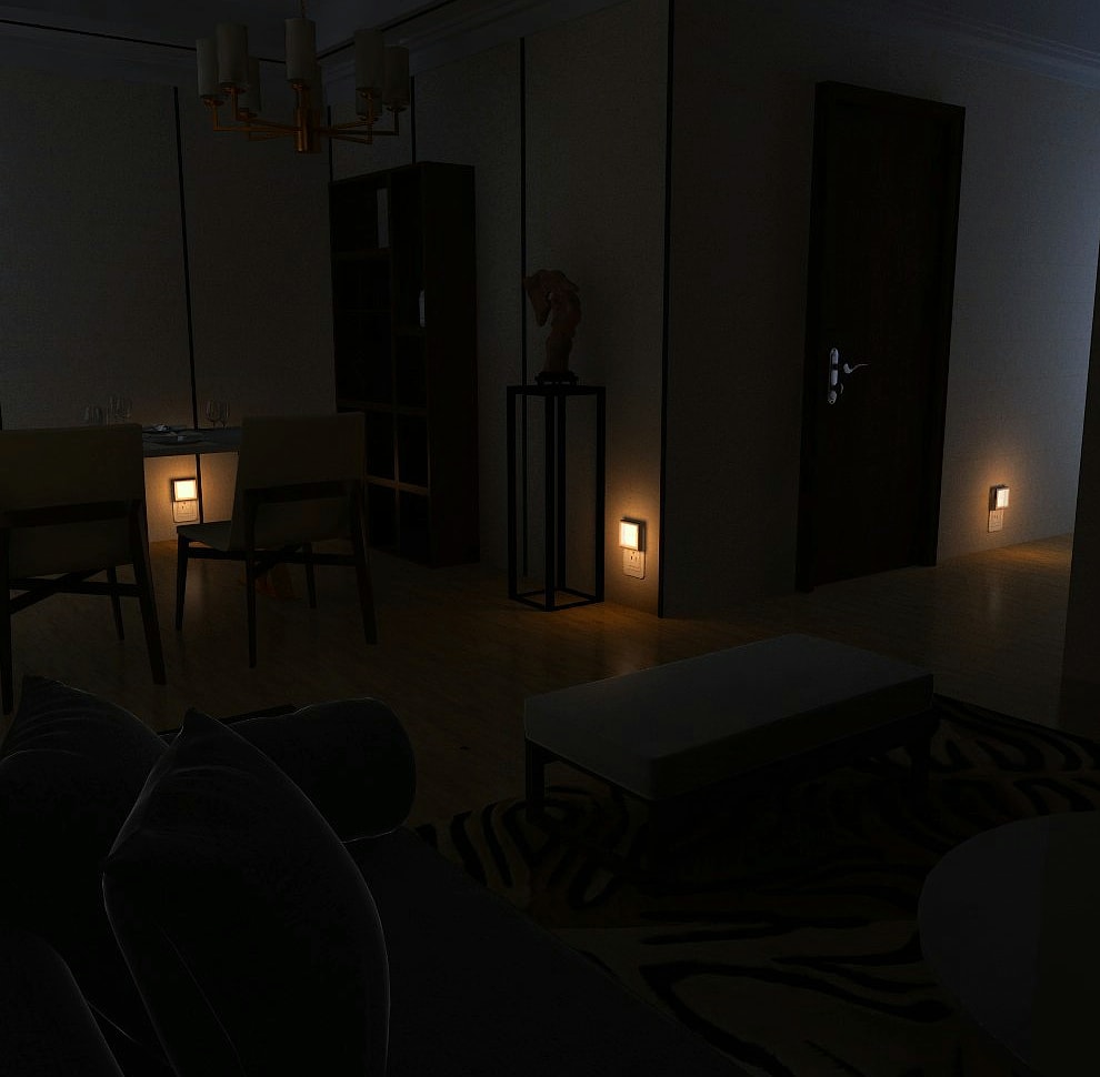 MAZ-TEK Plug-in Dimmable LED Night Light with Auto Sensor, 4 Pack
