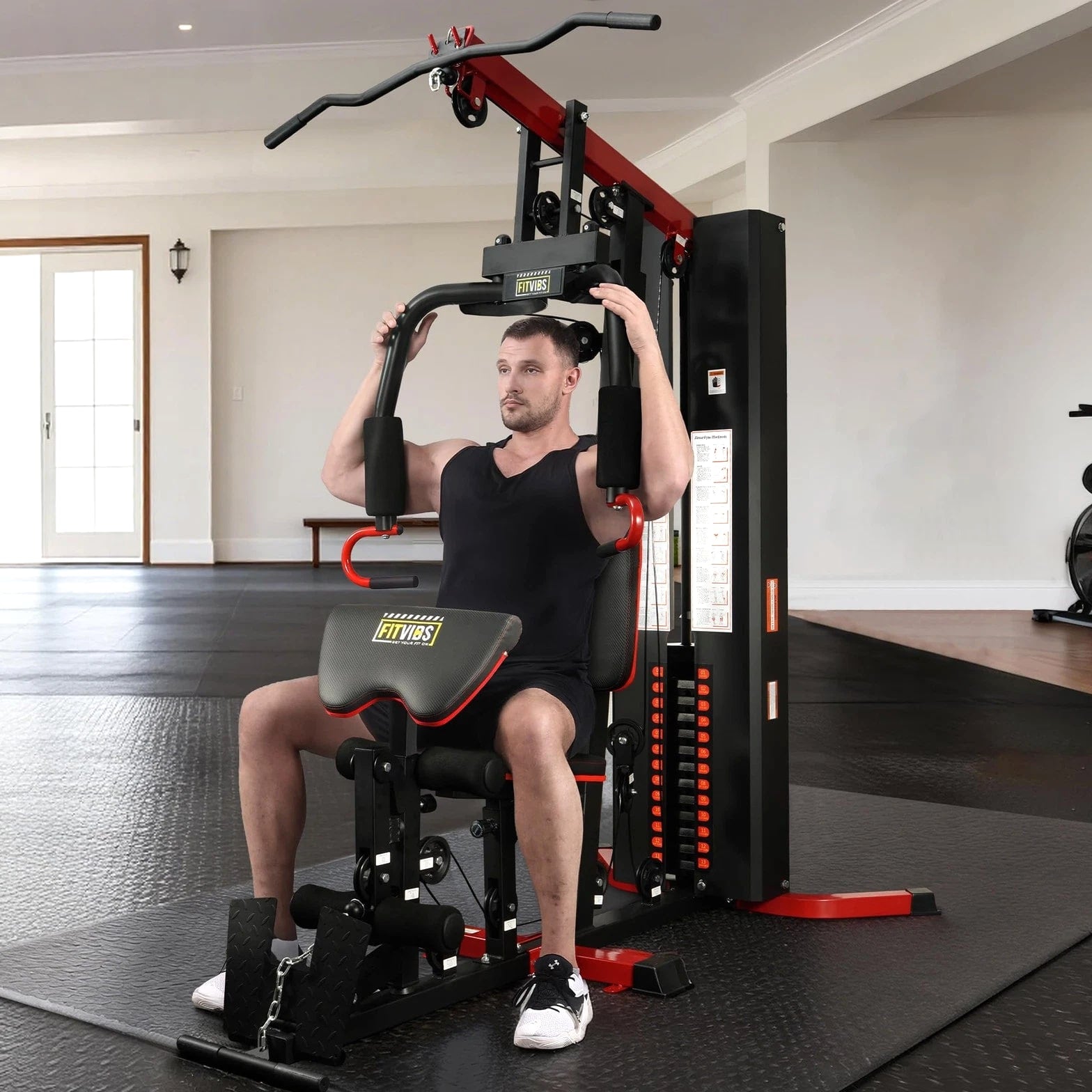 Fitvids Home Gym Equipment, 160lb Weight Stack, Full Body Workout Machine